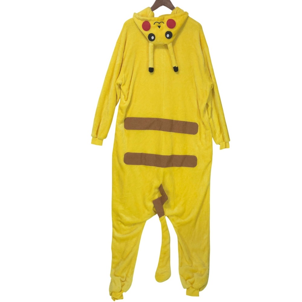 Pikachu Kigurumi Pokemon Costume Men XL Pajamas Yellow Halloween Cosplay